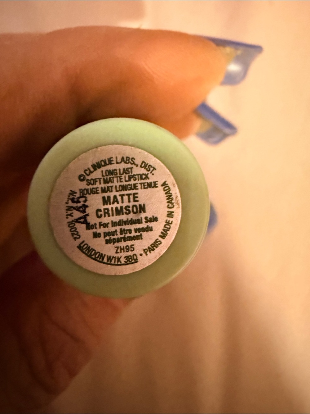 Clinique Matte Crimson Lipstick Tube - Mint & Blue Accents - Picture 2 of 4